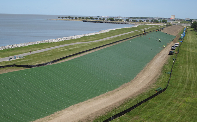 East Coast Erosion Control used on a levee