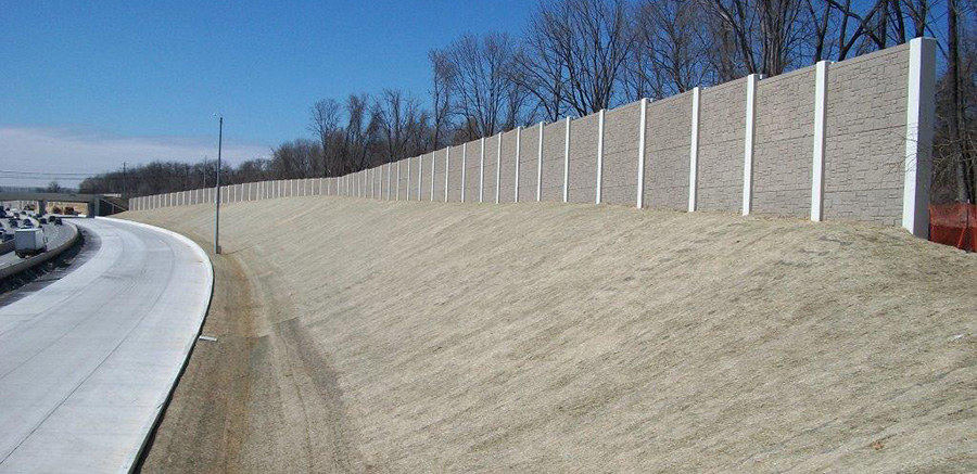 Erosion control blankets used along a highway slope